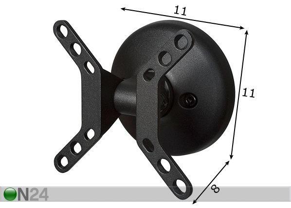 Seinäkiinnitys TLCD-1 mitat
