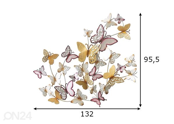 Seinäkoriste Butterflies 132x95,5 cm mitat