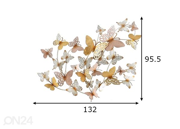 Seinäkoriste Butterflies 132x95,5 cm mitat