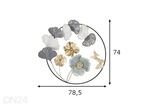 Seinäkoriste Campur Round 78,5x74 cm mitat