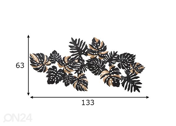 Seinäkoriste Dark Leaf 133x63 cm mitat