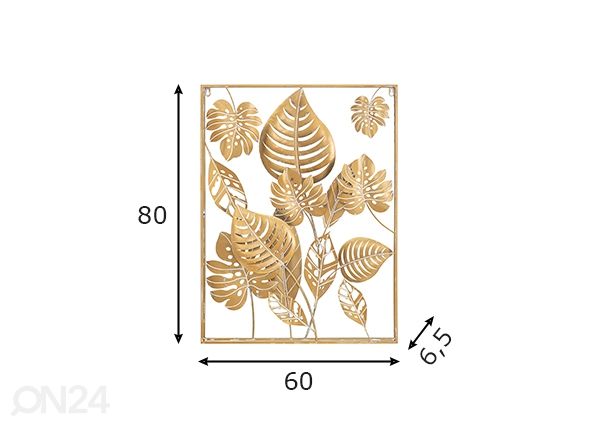 Seinäkoriste Jungle 60x80 cm mitat