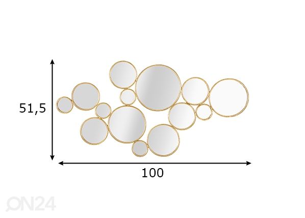 Seinäkoriste Mirrors 100x51,5 cm mitat
