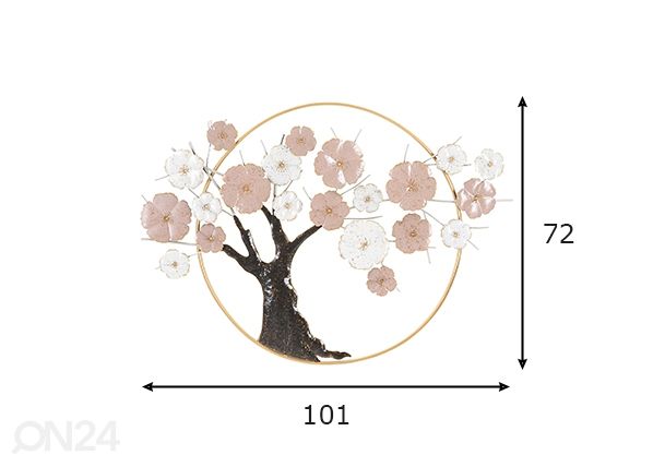 Seinäkoriste Tree 101x72 cm mitat