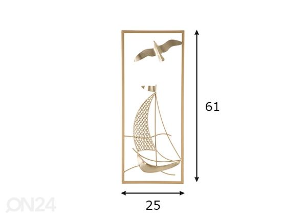 Seinäkoriste Vela 25x61 cm mitat