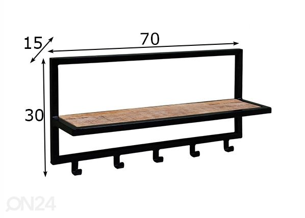 Seinänaulakko Bono 70 cm mitat