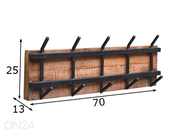 Seinänaulakko Gabi 70 cm mitat