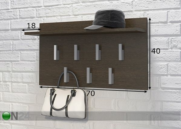 Seinänaulakko hyllyllä mitat