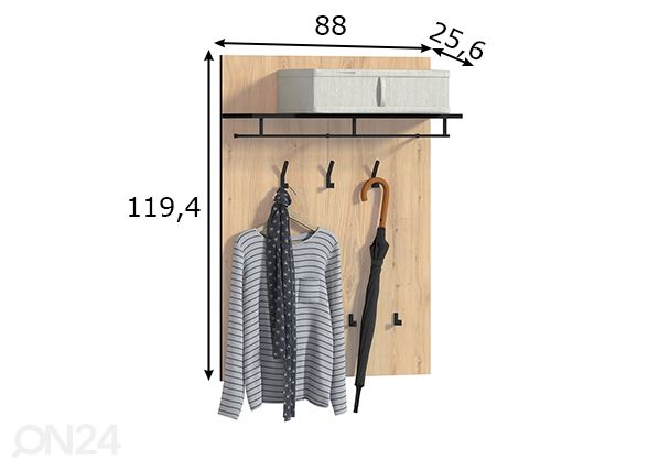 Seinänaulakko Loft, minerva tammi mitat