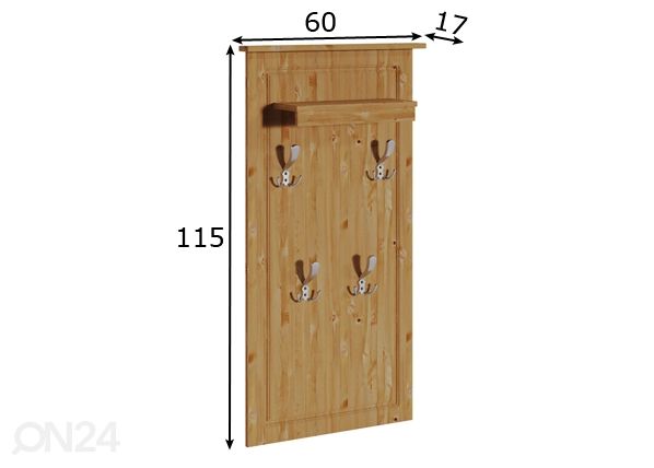 Seinänaulakko Lucas 60 cm mitat