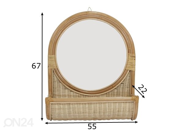 Seinäpeili Bade mitat