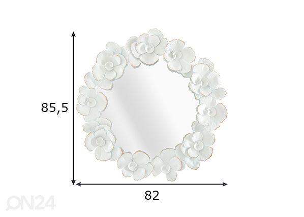 Seinäpeili Flower mitat