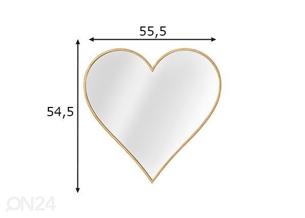 Seinäpeili Hearth mitat