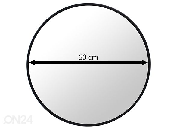Seinäpeili, musta Ø 60 cm mitat