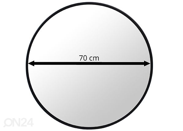 Seinäpeili, musta Ø 70 cm mitat