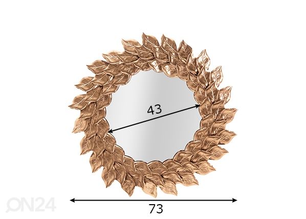 Seinäpeili Petal Rame mitat