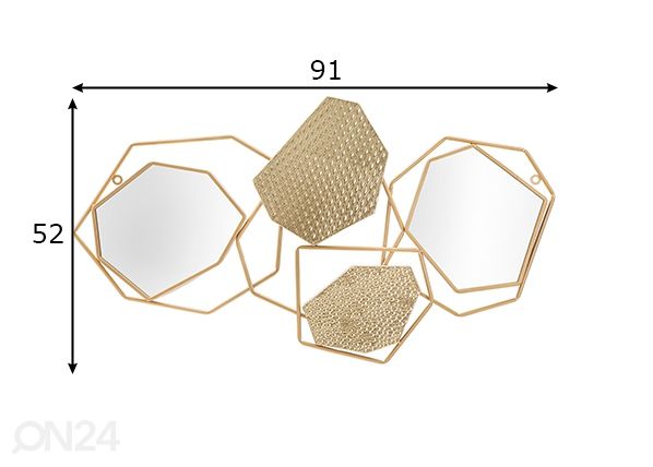 Seinäpeili Stone 91x52 cm mitat