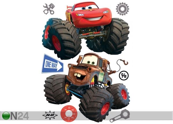 Seinätarra DISNEY CAR WITH BIG WHEELS 65x85 cm