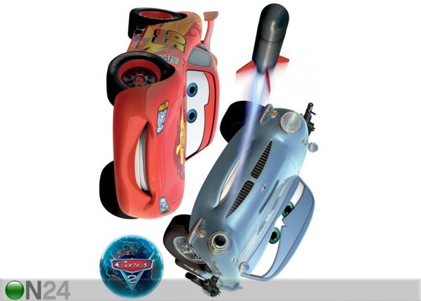 Seinätarra DISNEY CARS 2 McQUEEN AND FINN McMISSILE 65x85 cm