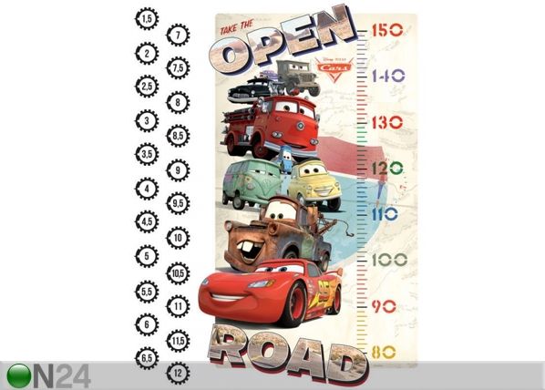 Seinätarra DISNEY CARS 2 McQUEEN SCALE GROWTH