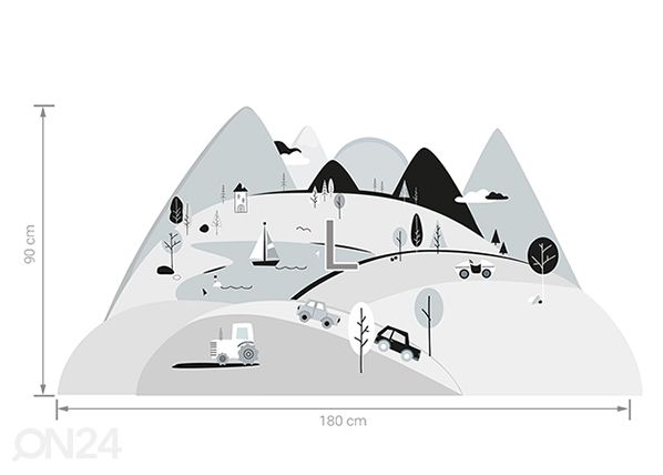 Seinätarra Harmaat vuoret L mitat