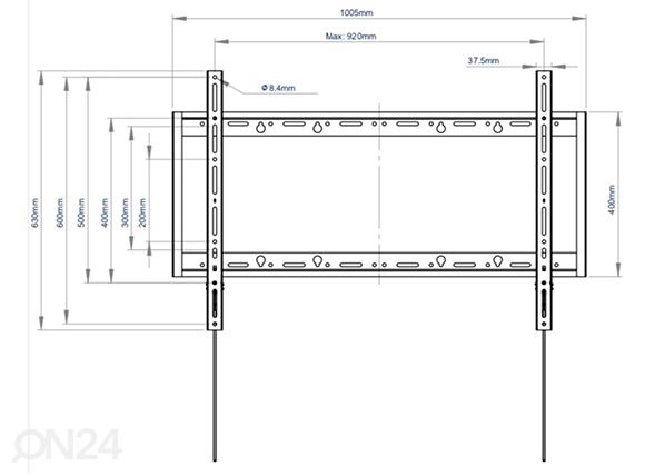 Seinäteline B-TECH BT 9901 mitat