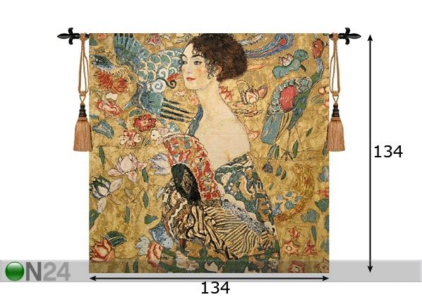Seinävaate Gobeliini LADY 134x134 cm mitat
