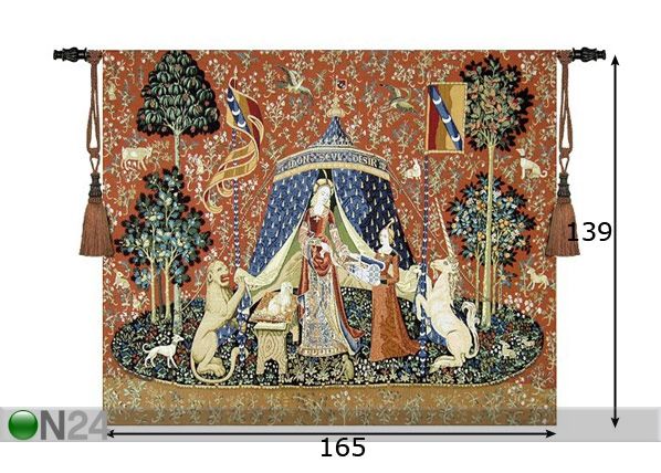 Seinävaate GOBELIINI UNICORN 139x165 cm mitat