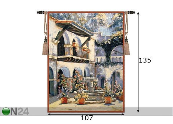 Seinävaate PLACITA 135x107 cm mitat