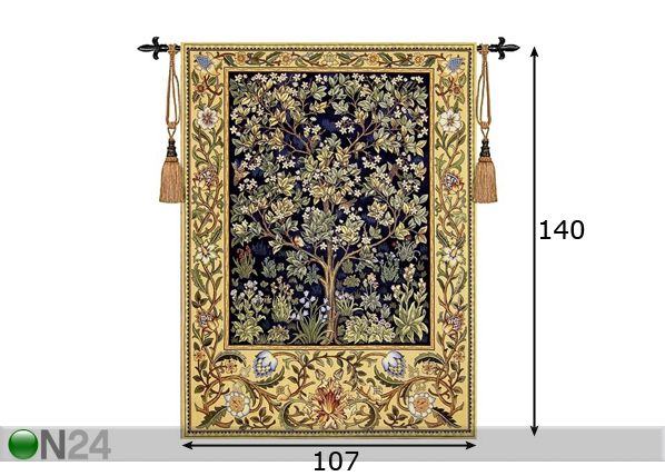Seinävaate TREE OF LIFE 140x107 cm mitat