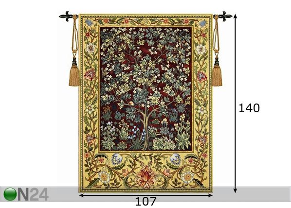 Seinävaate TREE OF LIFE 140x107 cm mitat