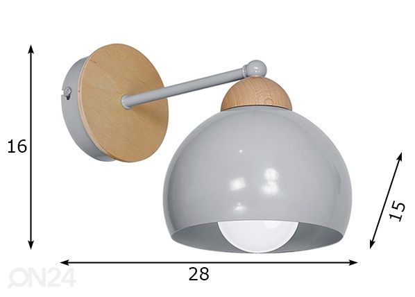 Seinävalaisin mitat