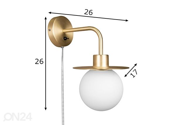 Seinävalaisin Art Deco mitat