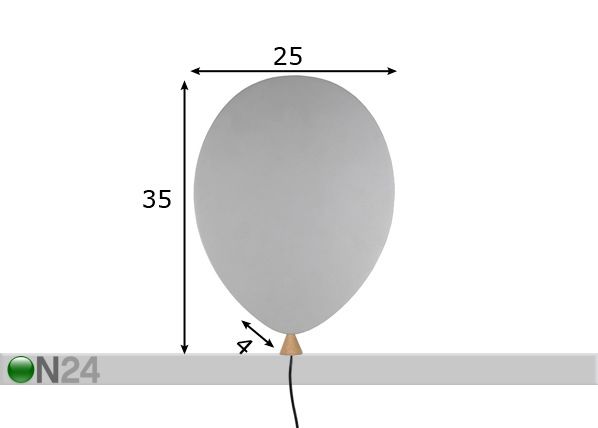 Seinävalaisin BALLOON mitat