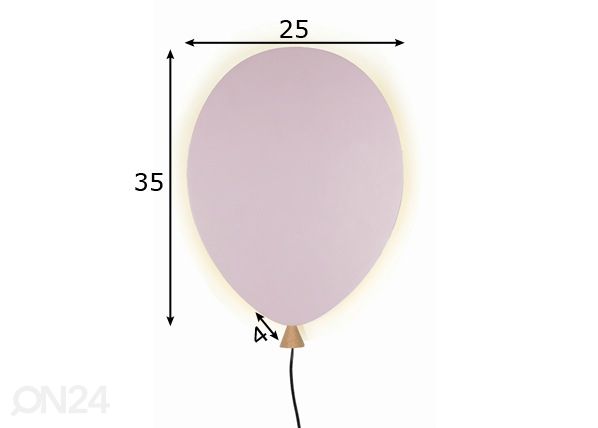 Seinävalaisin Balloon mitat