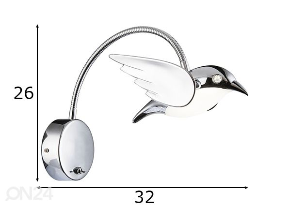 Seinävalaisin Bird mitat