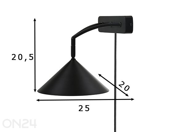 Seinävalaisin Curve mitat