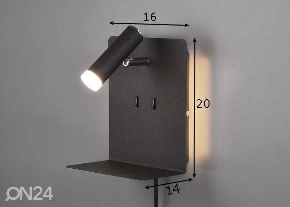 Seinävalaisin Element USB lataajalla mitat