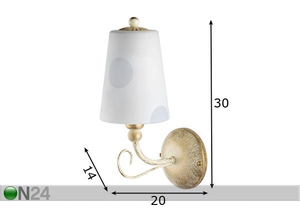 Seinävalaisin Evan mitat