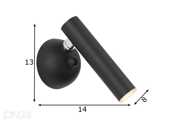 Seinävalaisin Loya Black-IV LED mitat