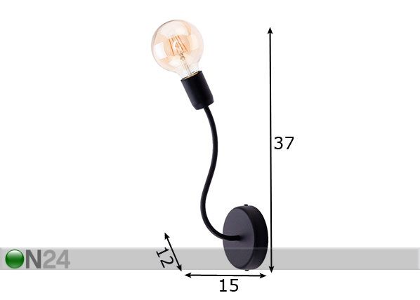 Seinävalaisin Luce Black mitat
