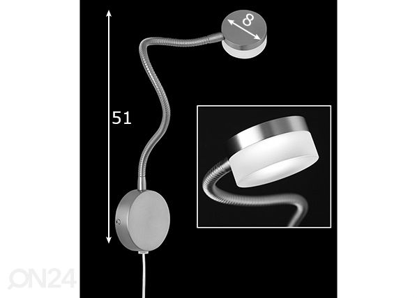 Seinävalaisin Lug LED mitat