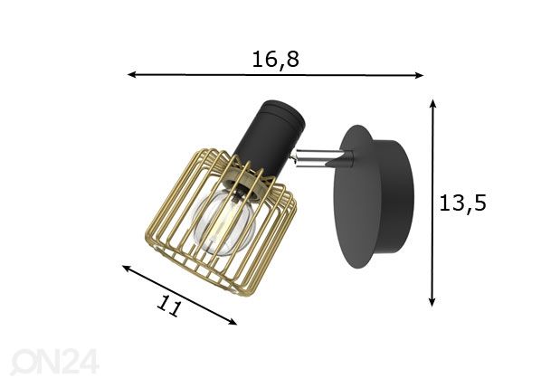 Seinävalaisin Martin 1 mitat