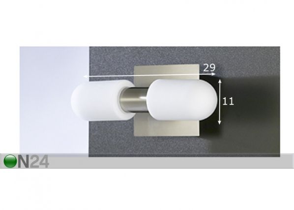 Seinävalaisin NAUVO, 2-os IP44 mitat