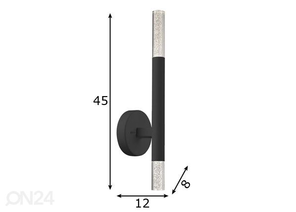 Seinävalaisin One Black LED mitat