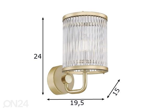 Seinävalaisin Sergio Gold 1F mitat