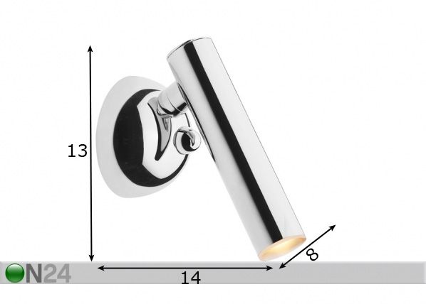 SeinävalaisinLoya Chrome LED mitat