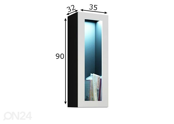 Seinävitriini 35 cm mitat