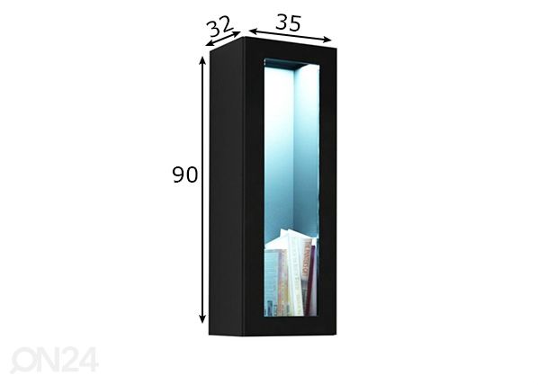 Seinävitriini 35 cm mitat