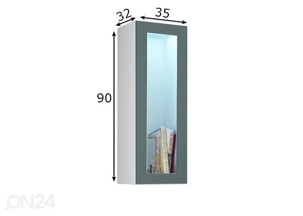 Seinävitriini 35 cm mitat